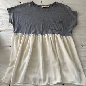 Blouse- Gray and Cream colored (sheer on bottom)